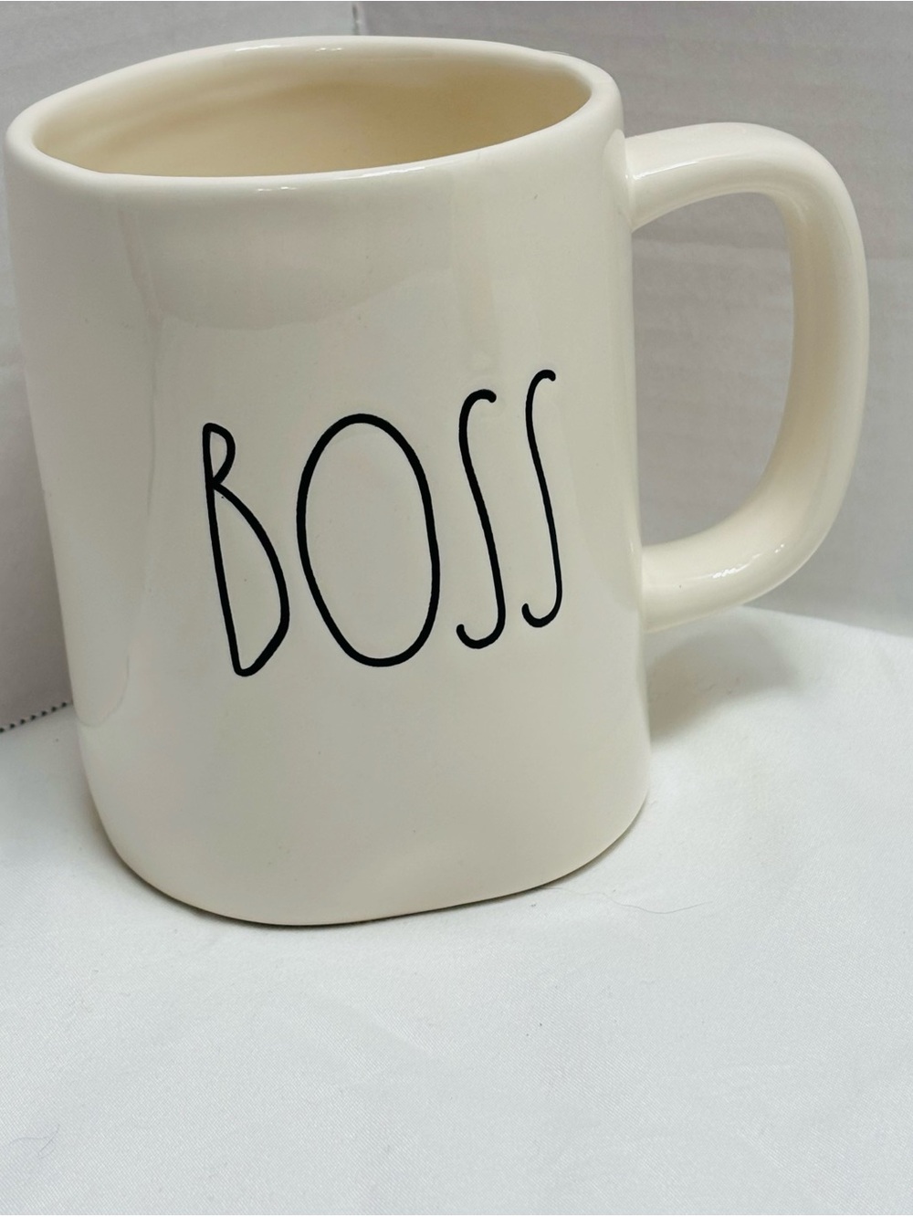 Cream Ceramic 'BOSS' Mug